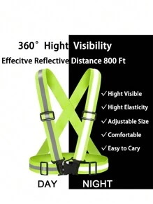 1pc Reflective Vest, Elastic Reflective Strap, Reflective Clothing, Suitable For Night Running, Cycling, Walking, All Seasons, Reflective Running Vest