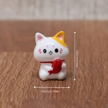 6 món đồ trang trí Maneki-Neko (Mèo may mắn), Đồ trang trí phong cảnh thu nhỏ, Đồ trang trí mèo may mắn bằng nhựa đáng yêu, Quà tặng trang trí nhà cửa cho phòng khách, văn phòng, ngày lễ tình nhân, đồ trang trí tiệc năm mới - Nhiều màu - Xem 2