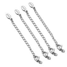 10pcs Stainless Steel Extension Chain With Lobster Clasp, Suitable For DIY Jewelry Making, Necklaces And Bracelets