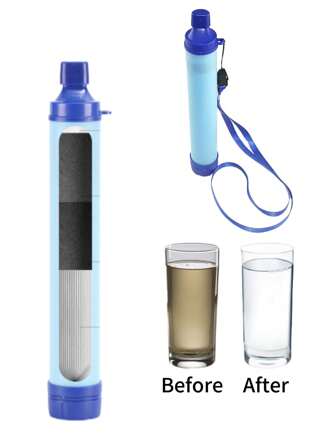 1 st. Outdoor Camping Noodwaterfilter, Draagbare Waterzuiveraar, Outdooruitrusting