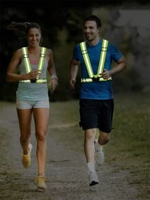 1pc Reflective Vest, Elastic Reflective Strap, Reflective Clothing, Suitable For Night Running, Cycling, Walking, All Seasons, Reflective Running Vest