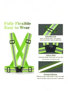1pc Reflective Vest, Elastic Reflective Strap, Reflective Clothing, Suitable For Night Running, Cycling, Walking, All Seasons, Reflective Running Vest