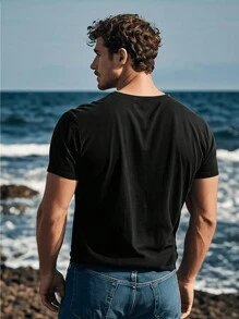 Unique Cartoon Pattern Printed T-Shirt, Summer Short Sleeved Round Neck Top, Comfortable And Versatile For Daily Outdoor Use