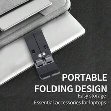 This 26cm X 5cm Portable Adjustable Aluminum Laptop Stand Is Compact, Foldable, And Non-Slip, Suitable For Desktop Use, With Enhanced Heat Dissipation And Ergonomic Design. The Stand Focuses On Portability, Convenient For People Who Need To Work Anytime, Anywhere. It Weighs Only About 200g. - Silver - View 6
