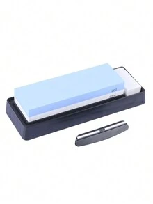Professional 2-Sided Whetstone For Knife Sharpening, Household Kitchen Knives, Scissors, Sharpening Stone, Grindstone (Random Style & Color), Tools For Men - Blue and White - View 4