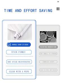 1 Roll Thick Glossy Marble Door Stickers - Bedroom Moisture, Stain And High Temperature Wallpaper, Simple Home Decor Wallpaper For Living Room, Kitchen, Bedroom And Bathroom - Multicolor - View 13