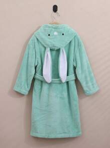 1 件适合幼儿园儿童加厚珊瑚绒长度 70 厘米/27.56 英寸兔子长耳朵卡通设计连帽儿童浴袍，毛绒柔软儿童睡衣，男孩和女孩的成长装，带腰带和口袋，吸水，快干，不脱落，多种颜色适合酒店、家庭、卧室、游泳池、节日礼物、礼物、返校