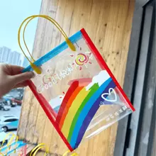 30个彩虹生日礼品袋，透明手提袋，女士礼品包装袋，适合情人节、派对假期、生日礼物包装袋 - 彩色 - 查看 2