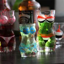 1 件时尚比基尼和胸罩形玻璃酒杯 - 适合派对、婚礼和酒吧配饰创意自主 DIY 彩色伏特加胸杯