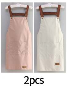 Waterproof And Oil Resistant Canvas Apron ,Adjustable Waistband, Breathable Fabric, New Kitchen Home Cooking Oil And Stain Resistant Apron, Wear Resistant,Kitchen, Bathroom, Family, Household Products,With Pockets , Multi-Purpose, Suitable For Coffee Bars And Restaurants
