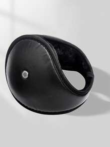 1 件羊毛耳罩，带放大器孔，户外运动耳罩，适合跑步、骑自行车、徒步旅行、钓鱼等冬季活动 - 黑色 - 查看 4