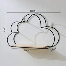 Creative Cloud Iron Shelving Wall Shelf Wooden Clapboard Nordic Style Decoration Children Room Decoration Display Stand
