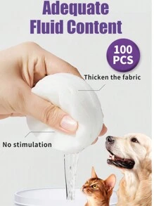 Paquete de 100 toallitas para ojos de mascotas - Elimina suavemente las manchas de lágrimas, residuos, secreción de los ojos de mascotas. Toallitas para ojos, orejas y dientes de perros y gatos. Productos de cuidado y limpieza esenciales para mascotas.