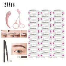 Tijeras recortadoras de cejas con peine para mujer y hombre, herramienta de maquillaje para eliminar y dar forma a las cejas, de acero inoxidable, accesorios de barbería, corte de cabello, bolsa organizadora de almacenamiento, accesorios para el cabello