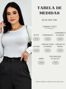 Kit 2 Women's Long Sleeve Blouse Cold Weather Round Neck Winter - Black and White - View 9