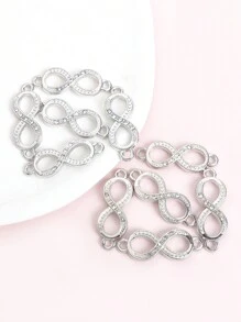 10 件创意无限标志水钻镶嵌镂空吊坠连接器 - 带双挂幸运数字 8 设计合金链接的饰品，适用于 DIY 男女时尚手链项链脚链 - 个性化礼物的独特配饰