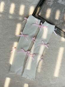 1/2 双女式蝴蝶针织腿套，中长腿套，洛丽塔女学生风格，适合秋冬季、万圣节、圣诞节服装 - 蝴蝶襪套 - 查看 11