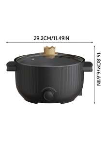 PANCERKA Olla eléctrica multiusos de gran capacidad de 3L, 1000W de alta eficiencia energética con control de temperatura ajustable, ideal para sopas, al vapor y fideos, diseño portátil para dormitorios, oficinas y viajes, interior antiadherente y fácil de limpiar