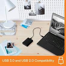 2TB Elements Portable External Hard  USB 3.0 Interface Portable External Storage Plug-And-Play SuperSpeed USB 3.2 Gen 1 Formatted For PC  Black - 2TB-HDD - View 3