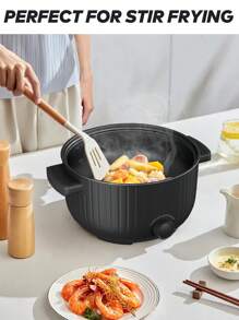 PANCERKA Olla eléctrica multiusos de gran capacidad de 3L, 1000W de alta eficiencia energética con control de temperatura ajustable, ideal para sopas, al vapor y fideos, diseño portátil para dormitorios, oficinas y viajes, interior antiadherente y fácil de limpiar