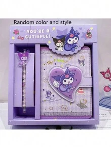 Sanrio Planner Set, Hello Kitty Colorful Cartoon Notebook, Kuromi Cute Planner Box Set, My Melody Multi-Function Neutral Pen Diary, Cinnamoroll Student Birthday Gift Box,School Supplies,Back To School