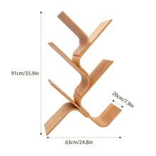 Futchoy Baumförmiges Bücherregal 5-stöckiges Boden-Bambus-Baum-Bücherregal Modernes stehendes Bücherregal 63*20*91cm/24.8*7.9*35.9inch - Burlywood - Übersicht 3