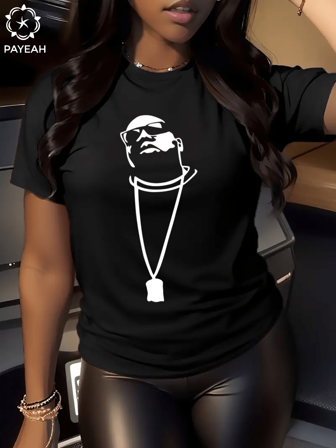 Payeah 1Pcs Rapper Portrait 100% Cotton Short-Sleeved T-Shirt 220g
