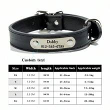 Collare personalizzato per cani con targhetta incisa con nome, antiperso, in pelle PU solida, per cani di piccola, media e grande taglia, cuccioli e gatti, accessori per animali domestici - Multicolore - Visualizzare 22