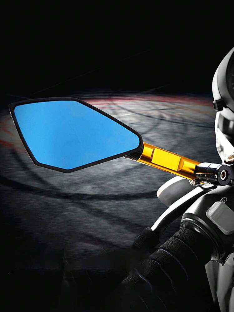 Moto modificación aleación de aluminio espejo retrovisor espejo retrovisor calle coche deportivo espejo retrovisor anti-vibración - Dorado - Añade 2