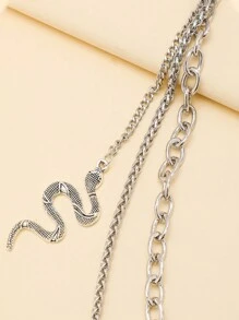 时尚吊坠单层粗链圆形饰品男士裤子链，百搭潮流配饰 - 彩色 - 查看 5