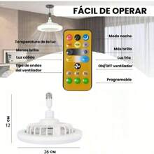 1 Piece Ceiling Fan With Light - Fan Spotlight, Three Speed/Direction Adjustment Ceiling Fans, With Remote Control For Timing, For Living Room, Dining Room, Bedroom - White - View 10