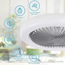 1 Piece Ceiling Fan With Light - Fan Spotlight, Three Speed/Direction Adjustment Ceiling Fans, With Remote Control For Timing, For Living Room, Dining Room, Bedroom - White - View 11