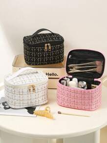 1pc Large Capacity Waterproof Cosmetic Bag, Suitable For Travel And Organizing Cosmetics And Brushes, Toiletry Bag, Makeup Bag For Travel, Dorm Essentials, Back To School, Women And Girl Students, Handheld With Zipper Closure, Fit For Lipsticks, Brushes, Phones, Coins, Home, Travel And School Use, Makeup Organizer Makeup Case Summer Travel, Vacation Home Bathroom Decor Holiday Makeup Organizer Bathroom Accessories - Multicolor - View 3