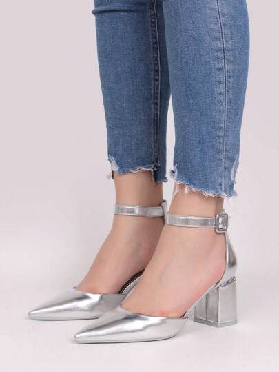 StellaMeli Pumps With Faux Leather Strap. With Medium Thick Heel. Very Comfortable. Ideal For Many Office Events 7cm Heel Stylish High Heels