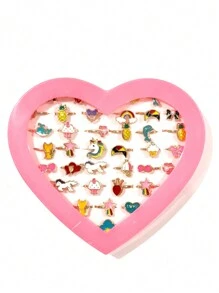 Kit 6-36 Unidades Anéis Sortidos Ajustáveis Menina - Dourado - Visão 1