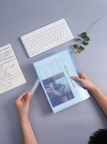 1pc A4 Size Snap Clip Swing Binder, Minimalist PP Material Waterproof & High Transparency, Suitable For Student Study And Office File Organization,Back To School,School Supplies