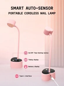 1 peça Lâmpada de Gel LED UV para Unhas Luz UV Roxa Máquina de Fototerapia para Unhas, Lâmpada de Manicure Profissional Secador de Esmalte em Gel Ultravioleta de Plástico Lâmpada de Esmalte em Gel UV para Unhas Cura Rápida Secagem Rápida Cola para Esmalte Lâmpada para Assar Unhas Alça Portátil Máquina de Unhas com Grande Espaço Sensor Inteligente Automático para Cura de Esmalte em Gel Uso em Salão e Arte em Unhas DIY para Casa, Melhores Presentes para Meninas, Novos Acessórios para Lâmpada de Unhas para Unhas dos Pés e Unhas Material Escolar - Rosa - Ver 11