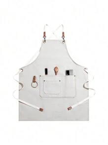 1 件带口袋的个性化刺绣帆布围裙，个性化男女无袖围裙，定制刺绣围裙，调酒师围裙，酒吧围裙，家居礼品，厨房烹饪防尘围裙，送给他/她的礼物，周年纪念围裙 - 彩色 - 查看 8