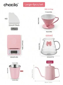 choxila Bộ pha cà phê, Bộ pha cà phê nhỏ giọt màu hồng cỡ 01 & cỡ 02, Bộ pha cà phê Pour Over, Quà tặng ngày lễ tình nhân tuyệt vời, Quà tặng cà phê kỷ niệm ngày lễ, Phụ kiện pha cà phê du lịch di động, Quà tặng sáng tạo màu hồng cho mẹ/con gái/người yêu/gia đình/bạn bè - Hồng - Xem 18