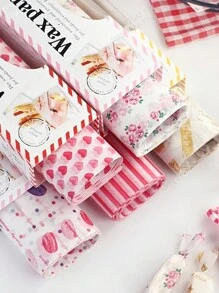 10/50张厨房食品用纸防油纸三明治纸汉堡纸防油食品纸垫汉堡纸烘焙纸 - 彩色 - 查看 1