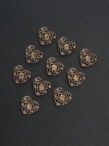10 件/包水钻心形镂空复古银色金属纽扣，适用于女式上衣、衬衫、连衣裙、毛衣、外套、夹克 DIY 缝纫配件，批发 - 彩色 - 查看 8