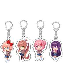 心跳文学部！长约 5.5 厘米的亚克力可爱动漫人物小壁挂装饰，动漫人物迷你挂饰，适用于房间、窗户、钥匙扣、卧室、家居装饰、家居装饰、房间装饰、墙壁装饰 - 彩色 - 查看 3