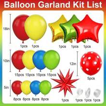Bộ 116 bóng bay, màu đỏ, xanh dương, xanh lá cây, vàng, bao gồm 3 bóng bay lá kim hình ngôi sao, hoàn hảo cho tiệc sinh nhật, sinh nhật siêu anh hùng, đồ trang trí tiệc theo chủ đề phim hoạt hình/trò chơi điện tử/siêu anh hùng - Nhiều màu - Xem 6