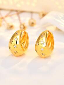 1pair Unique U Shape Earring Ladies Jewelry For Women 925 Sterling Silver Simple And Unique Fat Moon Earring Fine Jewelry Gift For Girl Daily Dating Decor For Sisters Friendship