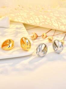 1pair Unique U Shape Earring Ladies Jewelry For Women 925 Sterling Silver Simple And Unique Fat Moon Earring Fine Jewelry Gift For Girl Daily Dating Decor For Sisters Friendship