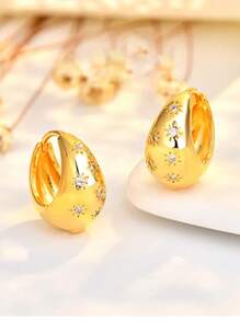 1pair Unique U Shape Earring Ladies Jewelry For Women 925 Sterling Silver Simple And Unique Fat Moon Earring Fine Jewelry Gift For Girl Daily Dating Decor For Sisters Friendship