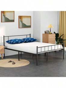 Estructura de cama de plataforma de metal, base de colchón de acero resistente, listones metálicos sin ruido
