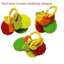 1 件/2 件，水果形硅胶牙胶 - 婴儿出牙胶，用于幼儿磨牙和固定牙齿 - 复活节礼物，摇铃功能，易于清洁，（颜色随机）
