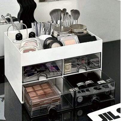 1 件化妆品收纳盒，适用于房间、家居、卧室、浴室、房屋、粉色房间、客厅装饰、旅行配件、礼品袋、送给妈妈、爸爸、男士、朋友、老师、生日、婚礼、书桌、架子、配件、礼品盒、趣味礼物、收纳、圣诞节、化妆品收纳盒、化妆品收纳盒、收纳盒、化妆品收纳盒、包袋展示、货架收纳、亚克力货架、包袋收纳盒、适用于假日海滩、浴室收纳、卧室收纳、大容量