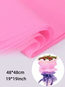 10 piezas de 48*48 cm Papel de seda artesanal DIY para ramos de flores, envoltura para regalos de boda, cumpleaños, Día de la Madre, San Valentín, con forro de algodón para arreglos florales